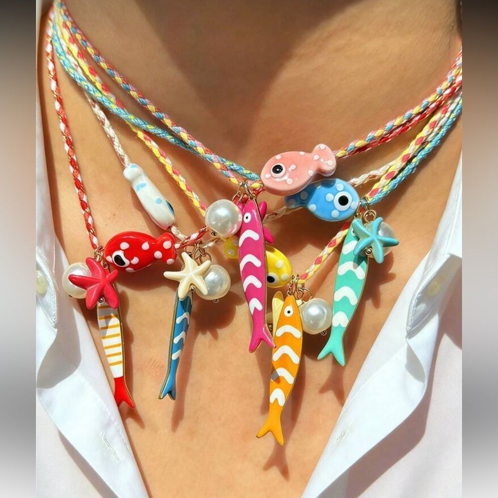 Red fish necklace M716